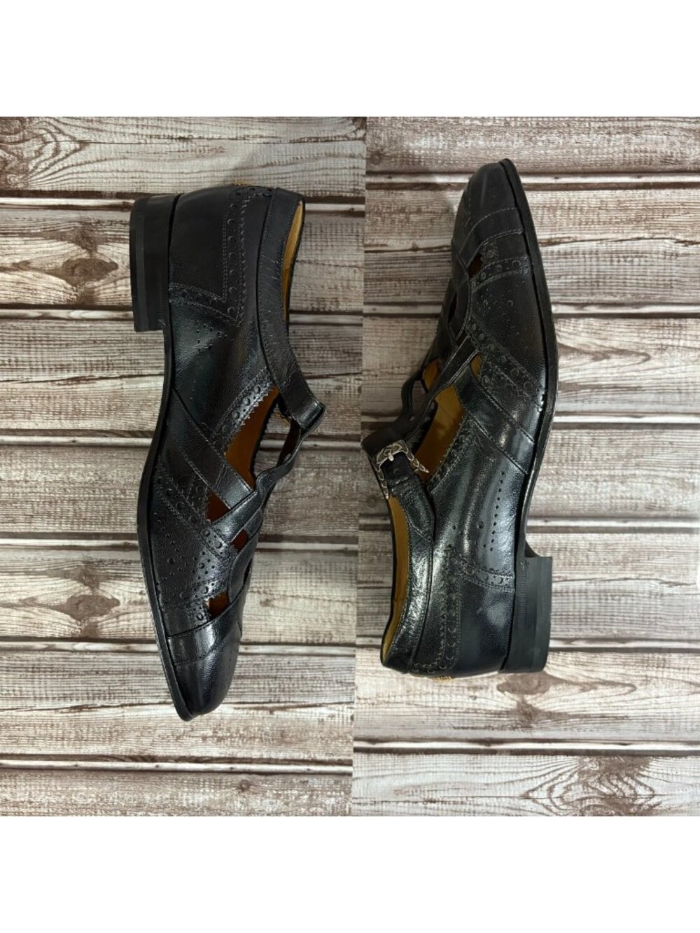 Gucci Brogue Leather Thesis Cutout Detail loafer sz 7 color black mspr $1410 NEW - Picture 6 of 9